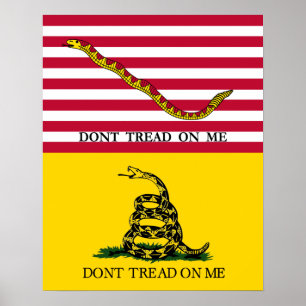 Pôster "Não pise em mim" - o marinho Jack & a bandeira d