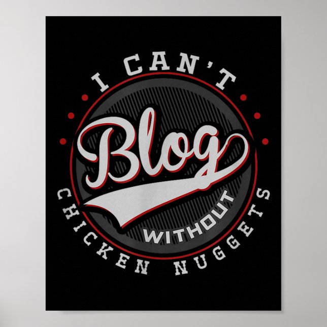 Poster Não Posso Blogar Sem Nuggets de Frango Bloggin Eng (Frente)