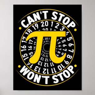 Poster Não Posso Parar Pi Não Vai Parar Matemática Dia Do