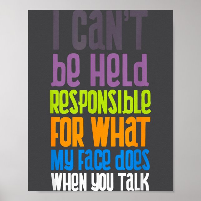 Poster Não Posso Ser Considerado Responsável Sarcasmo Sy  (Frente)