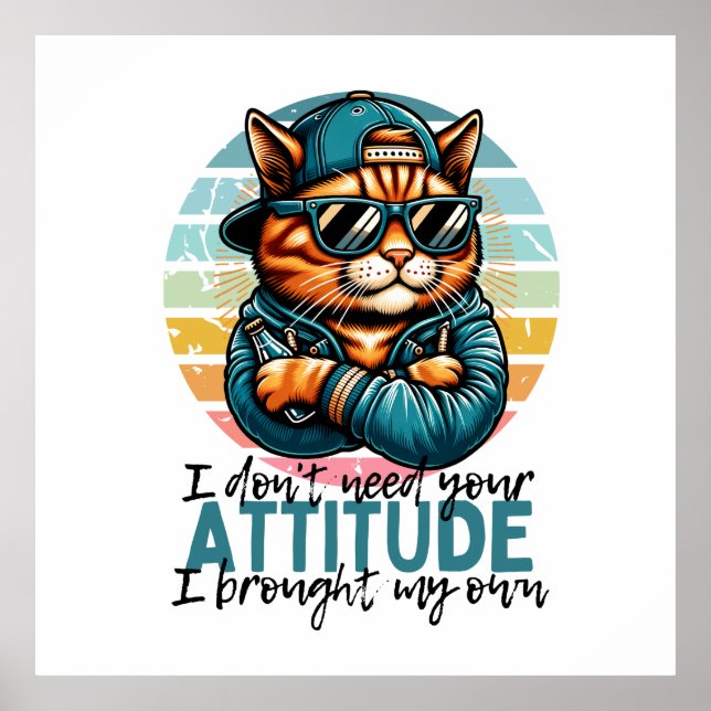 Poster Não Preciso Da Sua Atitude, Trouxe A Minha (Frente)