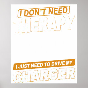 Poster NÃO PRECISO DE TERAPIA Dodge Charger 1970