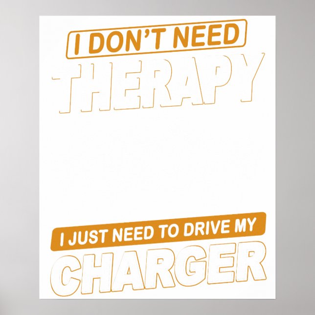 Poster NÃO PRECISO DE TERAPIA Dodge Charger 1971 (Frente)