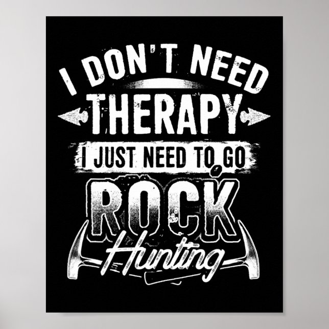 Poster Não Preciso De Terapia Só Preciso De Caça De Rock (Frente)