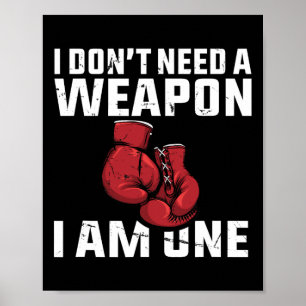 Poster Não preciso de uma arma boxando luvas