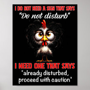 Poster Não preciso de uma placa que diga não perturbe pre