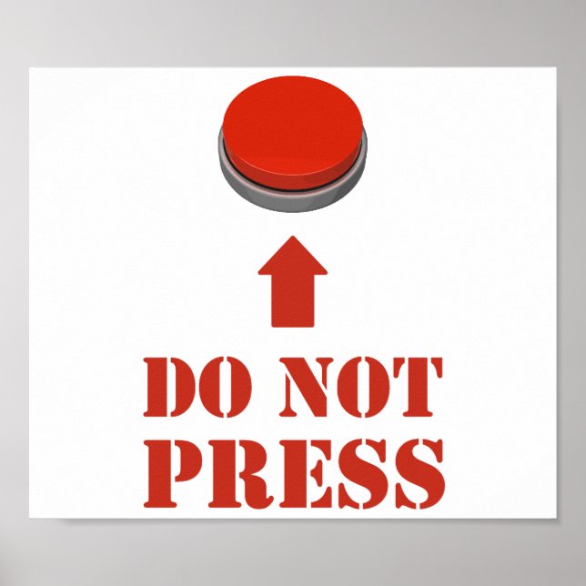 Pôster Não pressione o botão vermelho (Frente)