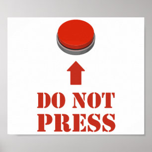 Pôster Não pressione o botão vermelho