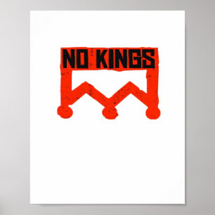 Poster Não Reis Protesto Gráfico Grunge Coroa Cl American