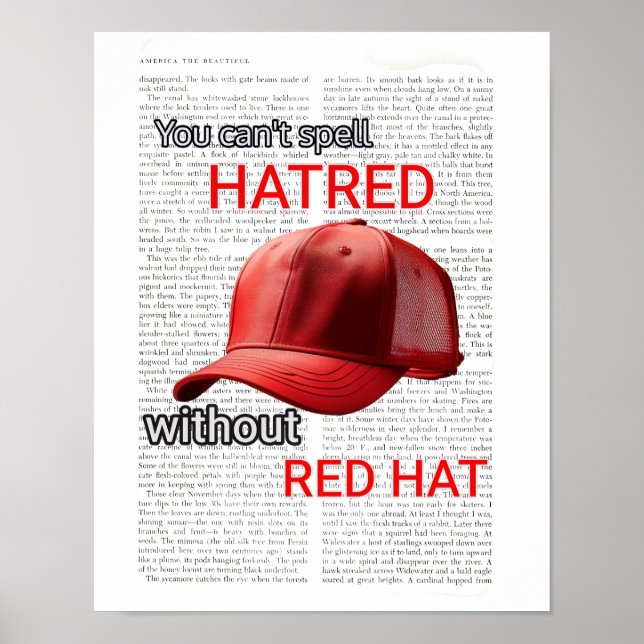 Poster Não se pode soletrar ódio sem o Red Hat (Frente)