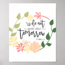não se preocupe Bíblia Verse Flower Wreath Christi
