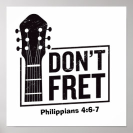 Poster Não se preocupe (Filipenses 4:6-7) Guitarra
