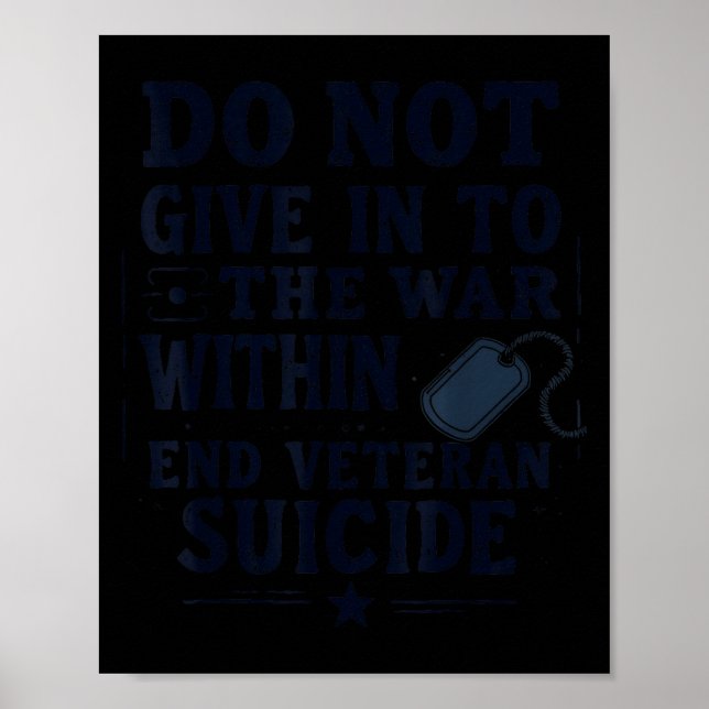 Poster Não Se Renda À Guerra Interior Acabe Com O Suicídi (Frente)