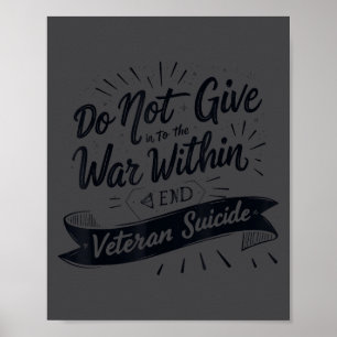Poster Não Se Renda À Guerra Interna Acabe Com O Suicídio