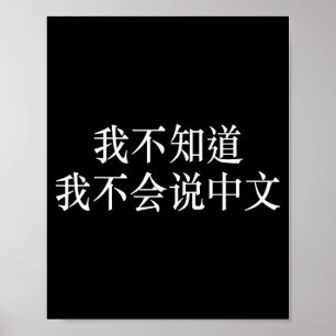 Poster Não Sei Não Falo Chinês - Artes da Língua Divertid