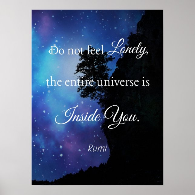 Poster Não Sinta Solitário (Cota Rumi) (Frente)