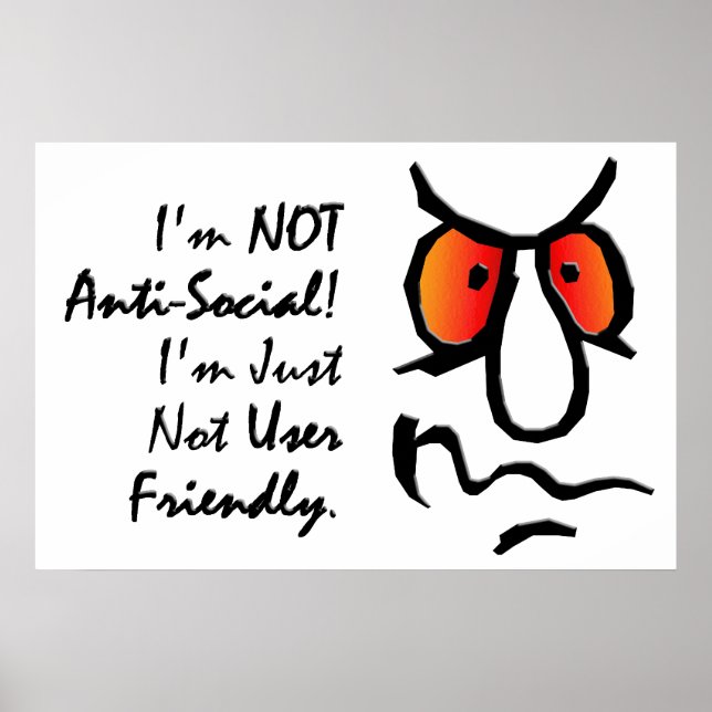 Pôster Não sou antissocial (2) (Frente)