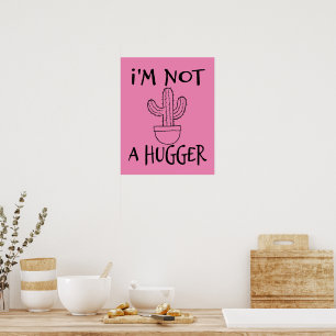 Poster Não Sou De Abraços Cacto Engraçado 