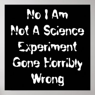 Pôster Não Sou Um Experimento Científico Que Deu Errado