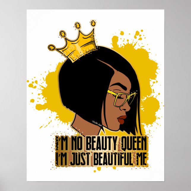 Poster Não sou uma rainha da beleza. Sou apenas uma linda (Frente)