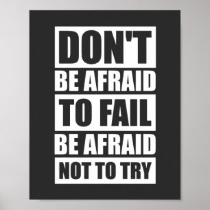 Poster Não tenha medo de falhar motivacional