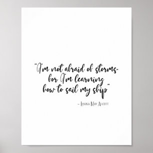 Poster Não tenho medo de tempestades, citando as mulhere