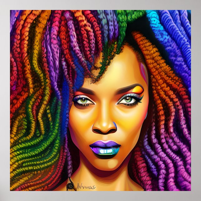 Poster Não toques no meu cabelo preto Melanina afro Rainh (Frente)