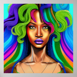 Poster Não toques no meu cabelo preto Melanina afro Rainh
