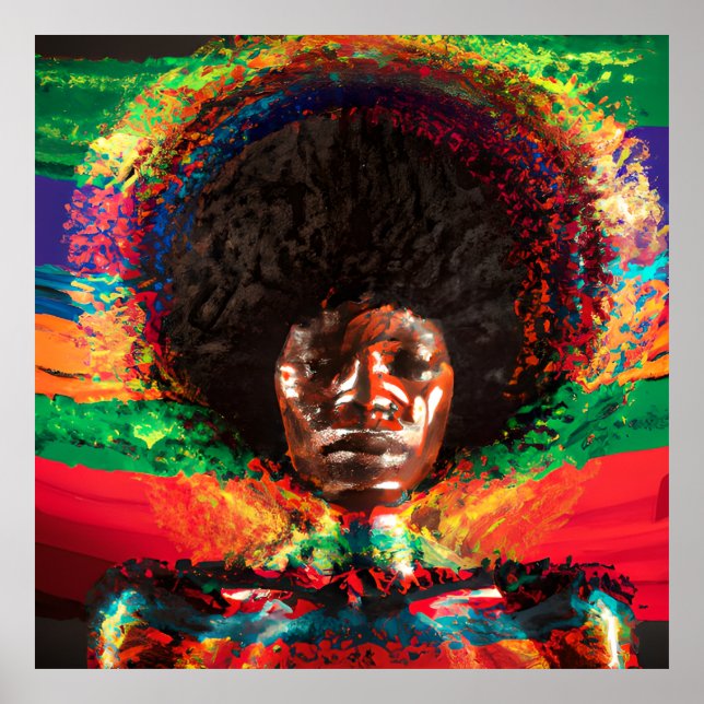 Poster Não toques no meu cabelo preto Melanina afro Rainh (Frente)