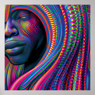 Poster Não toques no meu cabelo preto Melanina afro Rainh