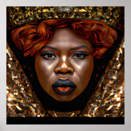 Poster Não toques no meu cabelo preto Melanina afro Rainh