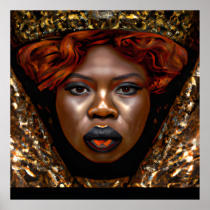 Poster Não toques no meu cabelo preto Melanina afro Rainh