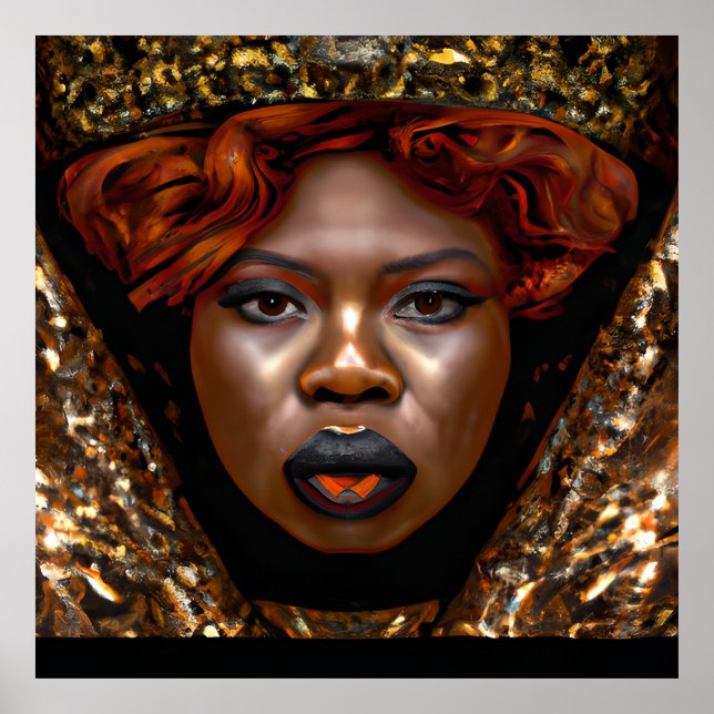 Poster Não toques no meu cabelo preto Melanina afro Rainh (Frente)