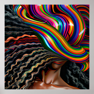 Poster Não toques no meu cabelo preto Melanina afro Rainh