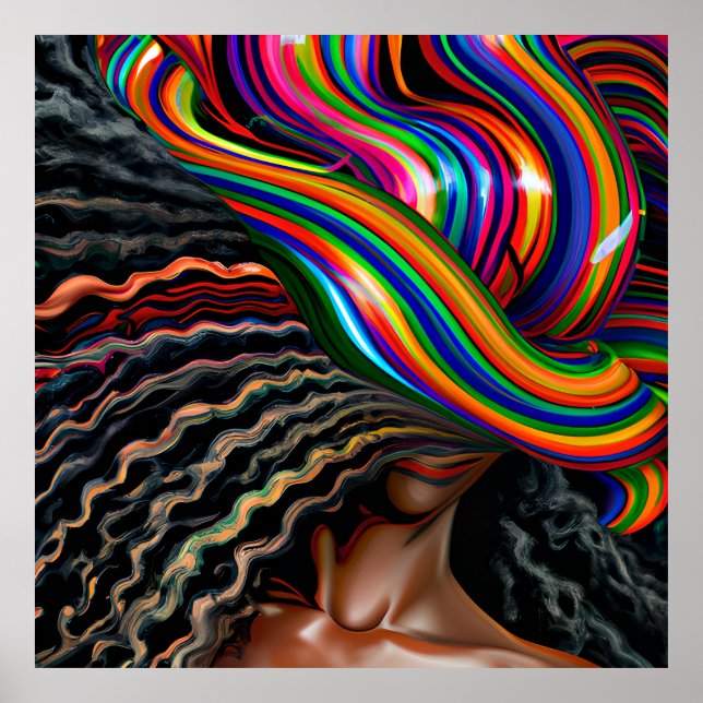 Poster Não toques no meu cabelo preto Melanina afro Rainh (Frente)