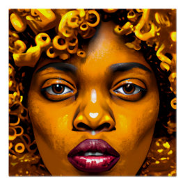 Pôster Não toques no meu cabelo preto Melanina afro Rainh