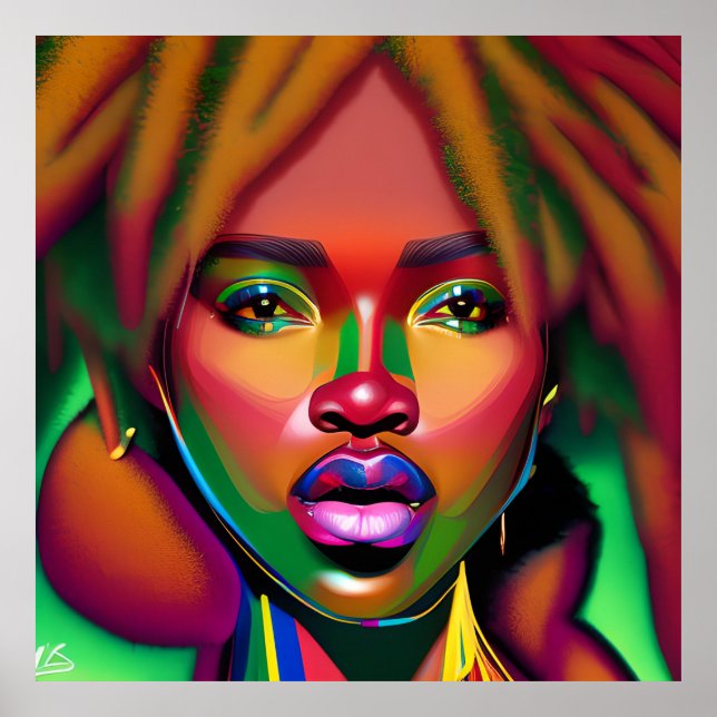 Poster Não toques no meu cabelo preto Melanina afro Rainh (Frente)