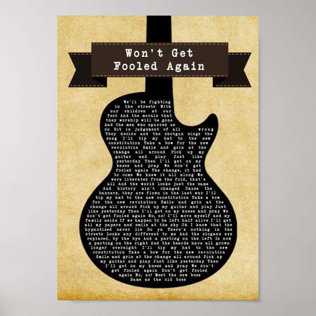 Poster Não vai ser enganada novamente a música da guitarr (Frente)