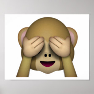 Poster Não veja nenhum macaco mau - Emoji