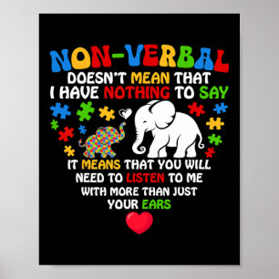 Poster Não-verbil não significa que eu não tenho nada de