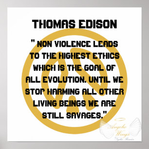 Pôster Não violência! Thomas Edison-Personaliza