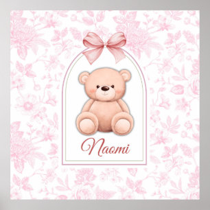 Poster Naomi   Design de Enfermeiro de Urso Rosa Personal