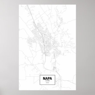 Pôster Napa, Califórnia (preto no branco)