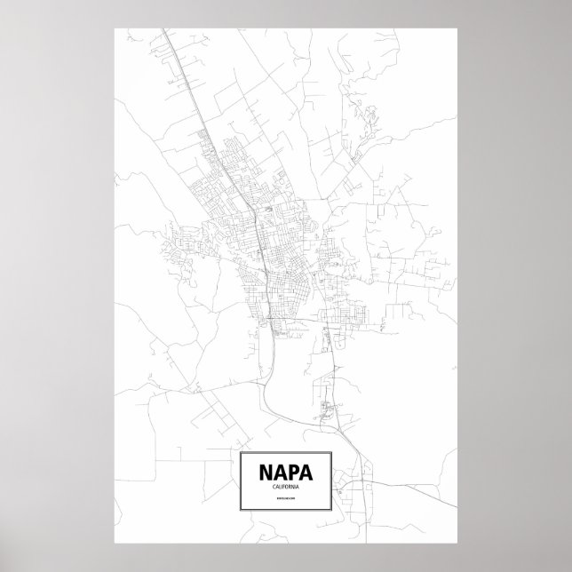 Pôster Napa, Califórnia (preto no branco) (Frente)