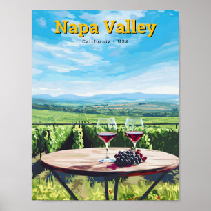 Poster Napa Valley California Art Viagens vintage