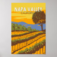 Napa Valley California Viagem Art Vintage