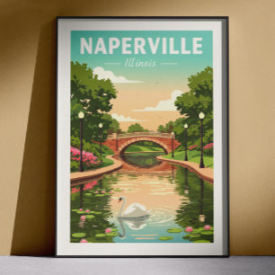 Poster Naperville Illinois Antigo