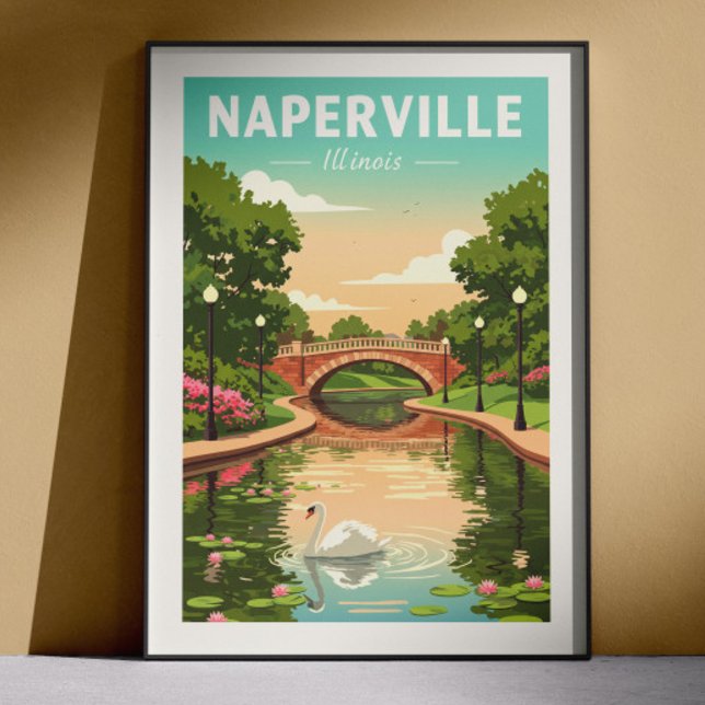 Poster Naperville Illinois Antigo (Criador carregado)