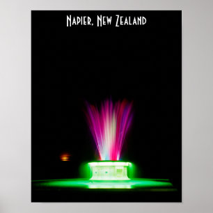 Poster Napier NZ fountain