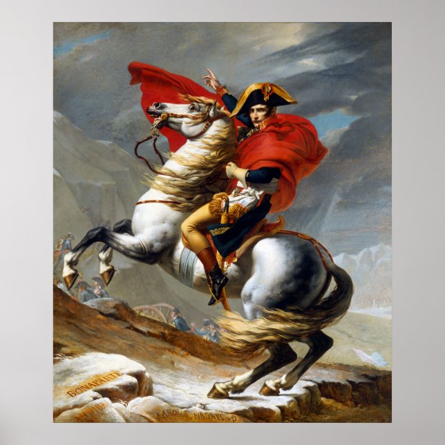 Pôster Napoleão Bonaparte Pintura de Jacques-Louis David (Frente)